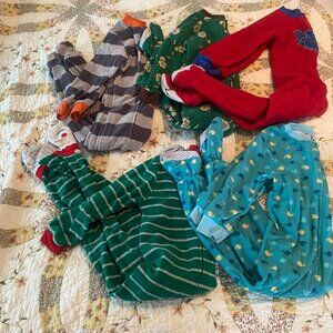 Boys 3t One Piece Pajamas Toddler Fleece Zip Up Pj's Sleepwear Carters